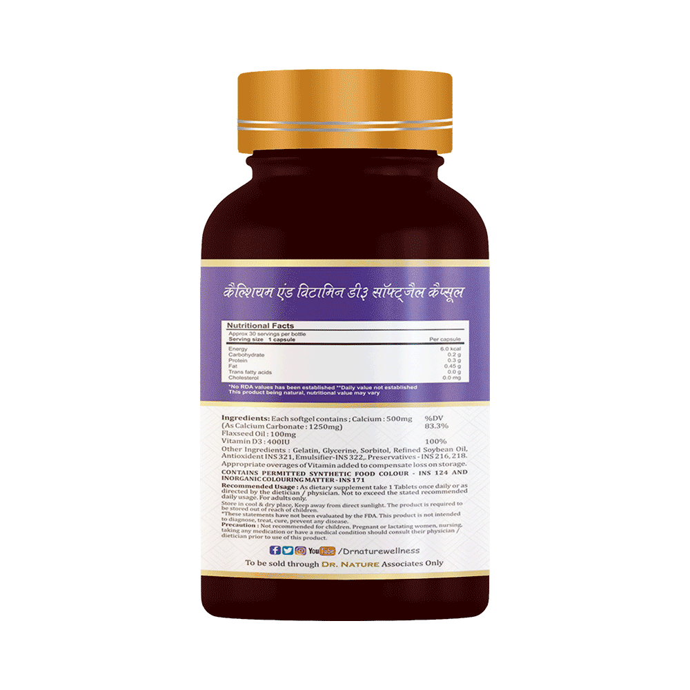 Dr. Nature Clacium & Vitamin D3 Softgel Capsule - Image 2