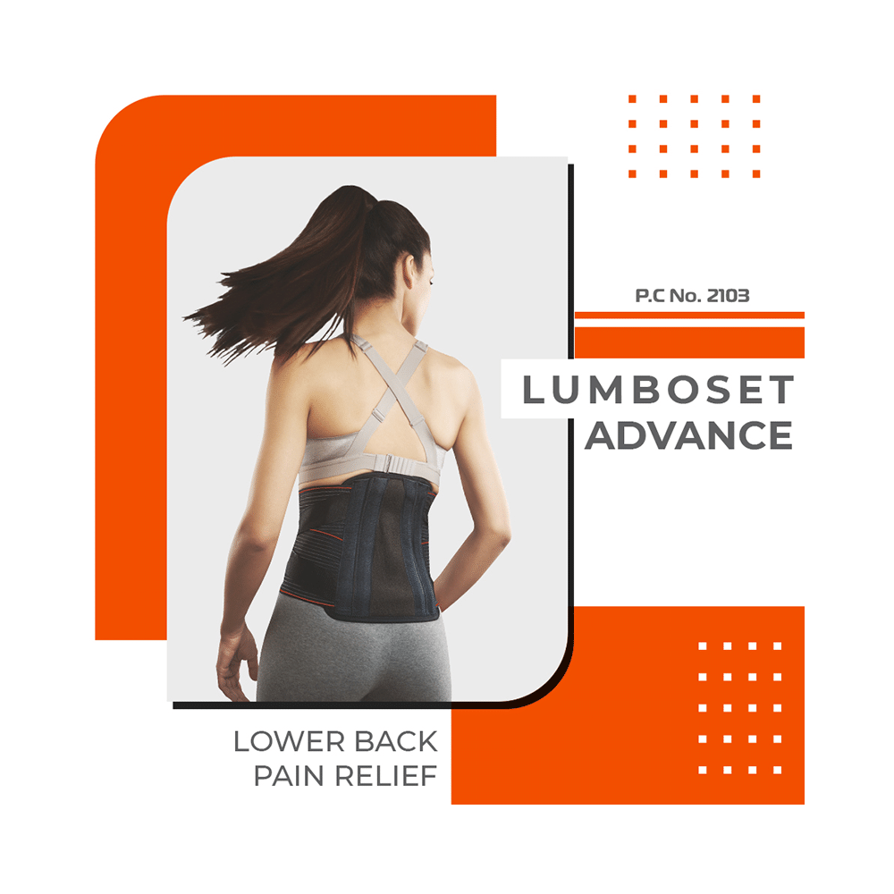 Vissco Lumboset Advance Belt, Back Support for Back Pain Relief, Posture Correction Medium Black - Image 7