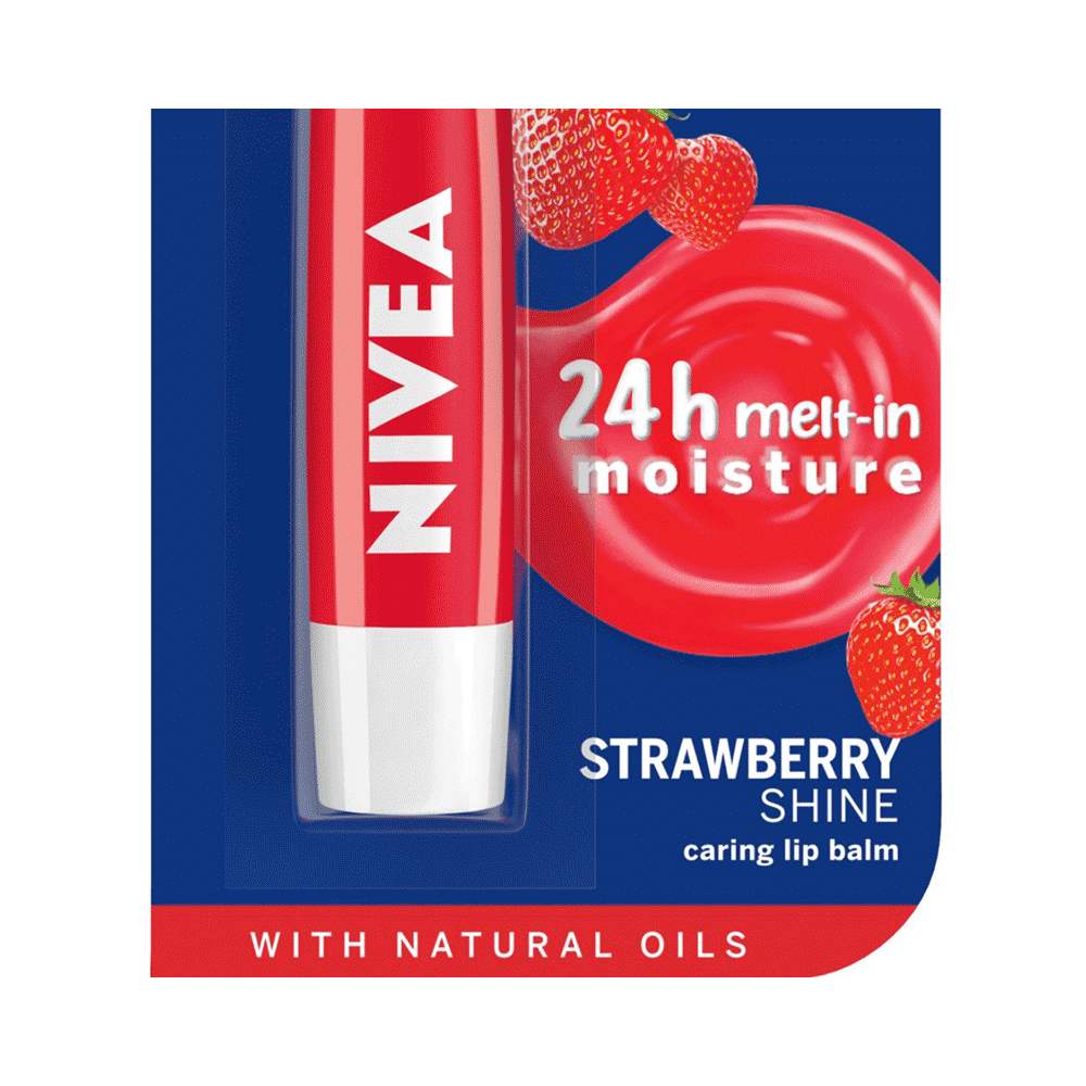 Nivea Lip Balm with Natural Oils | Strawberry Shine - Image 6