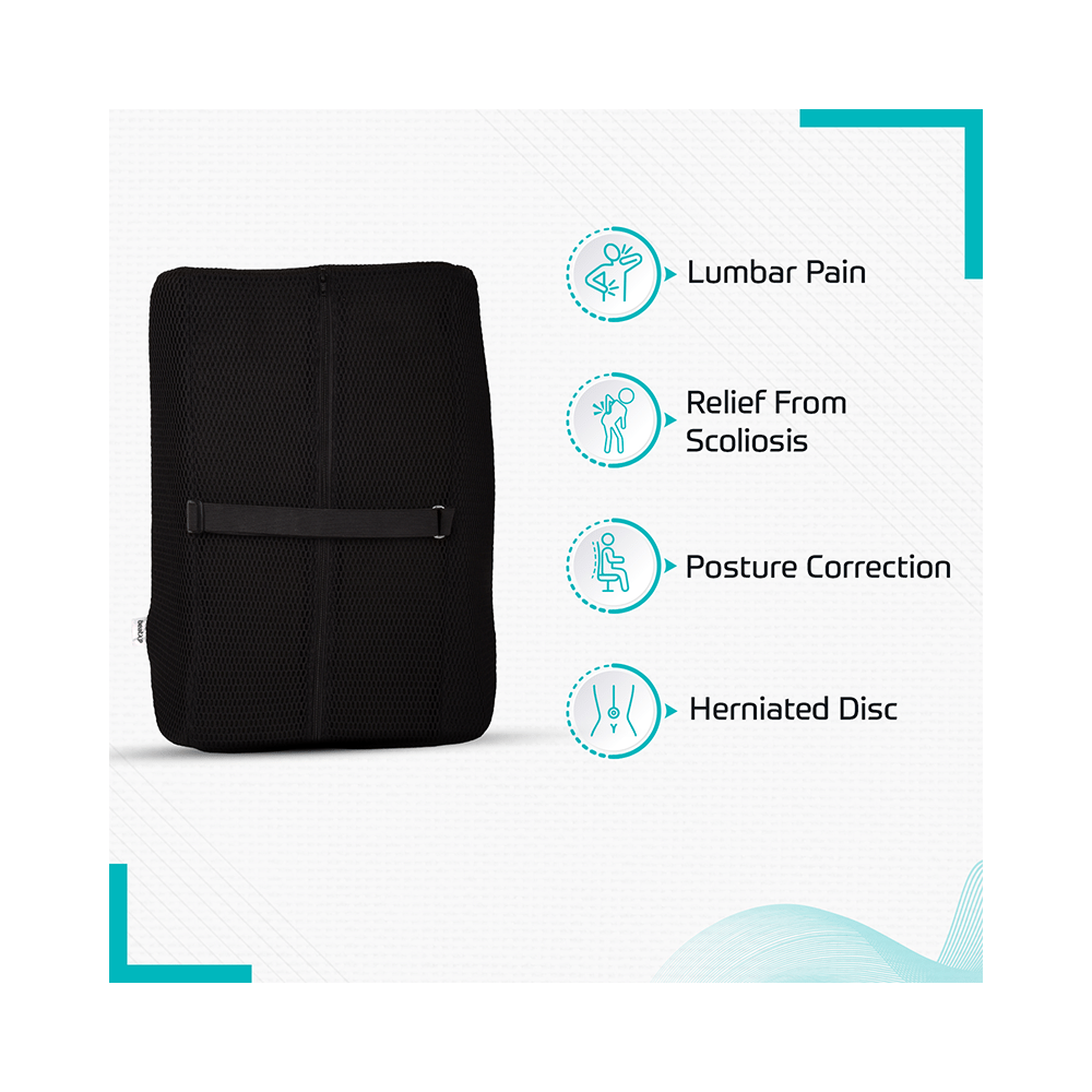 beatXP Orthopaedic Lumbar Back Support Black - Image 3
