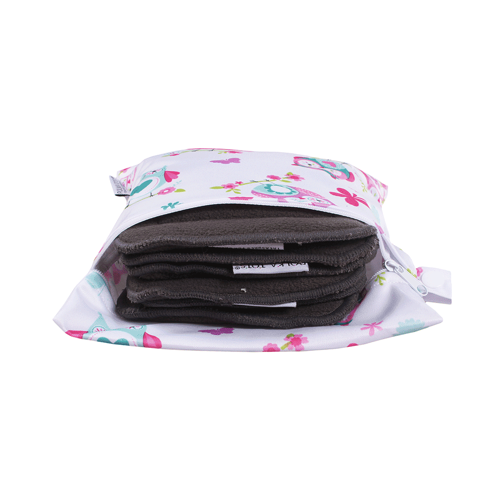 Polka Tots Wet Cloth Pouch Bag Owl Bird Design 20 X 25 cm - Image 3