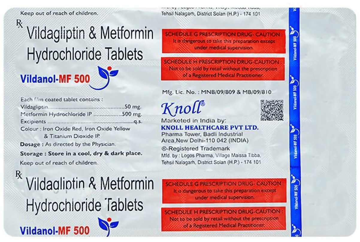 Vildanol MF 500mg/50mg Tablet - Image 1