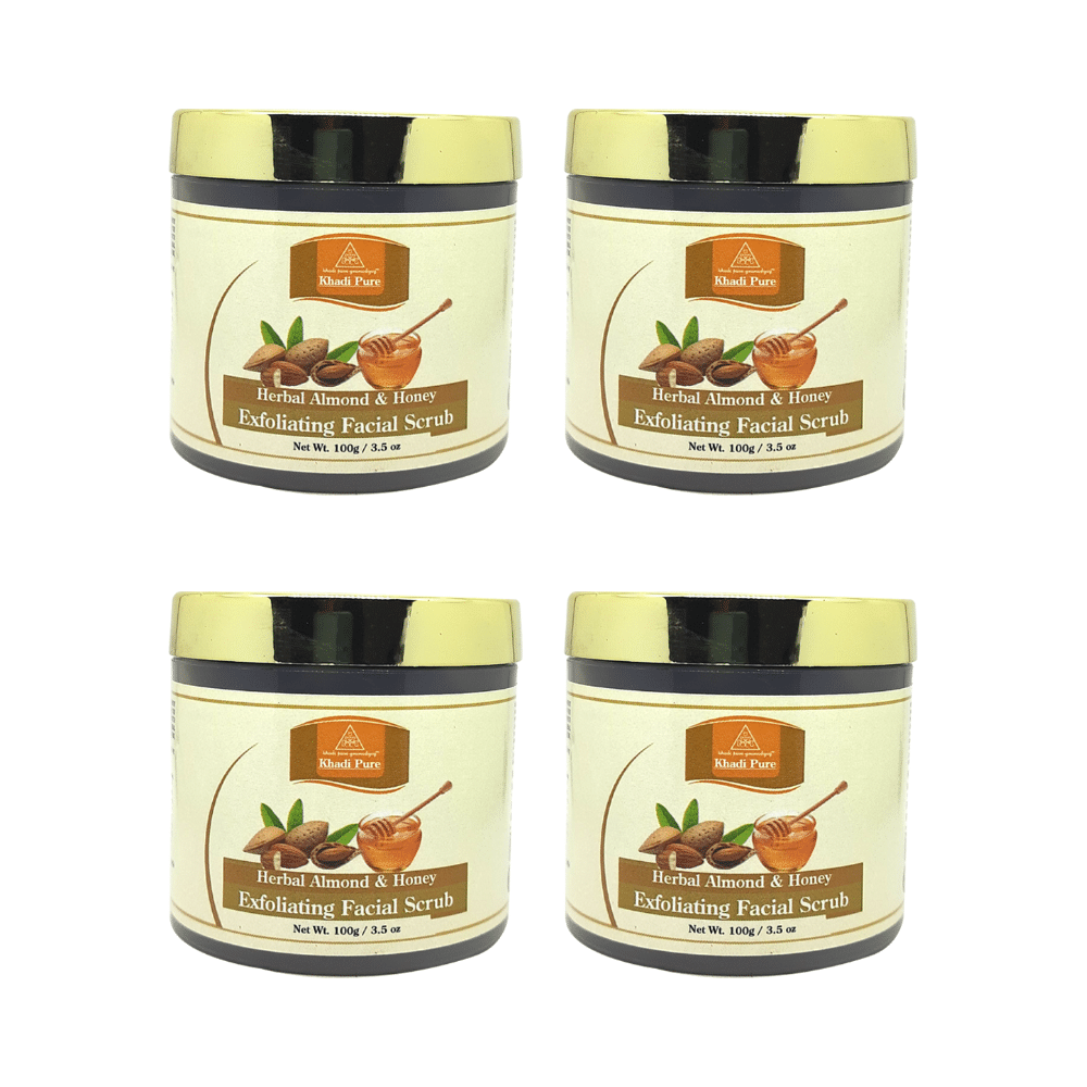 Khadi Pure Herbal Almond & Honey Exfoliating Facial Scrub (100gm Each) - Image 1