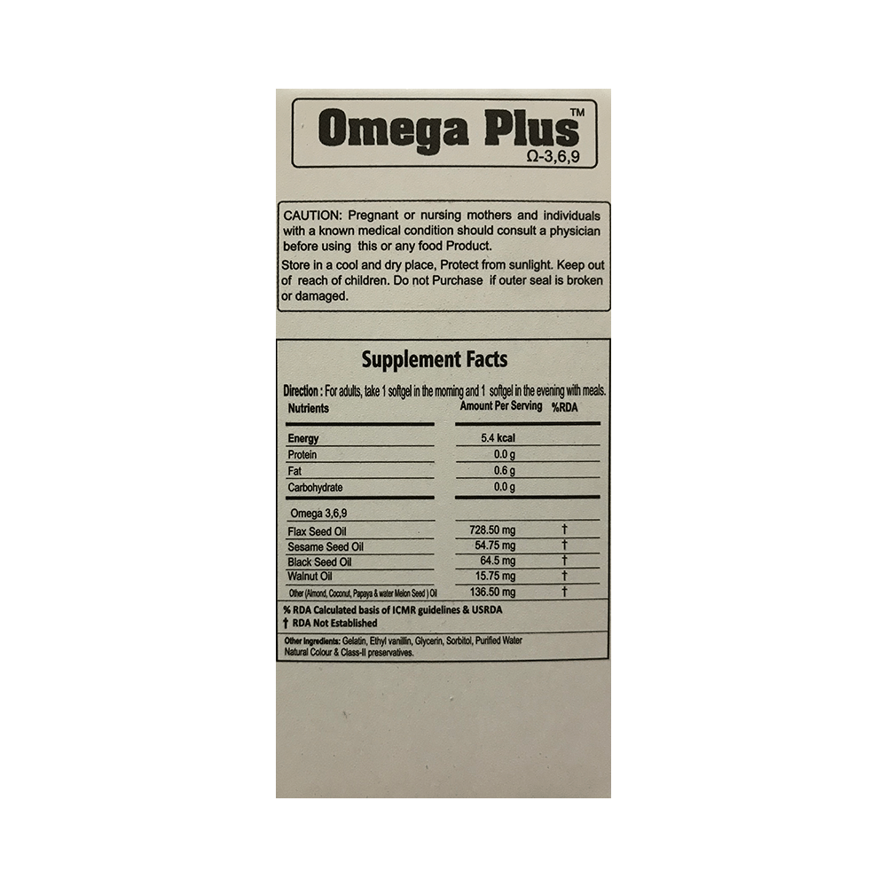 Omega Plus 1000mg Softgels - Image 2