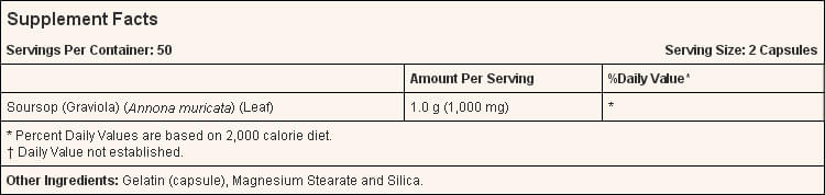 Now Foods Graviola 500mg Capsule - Image 2