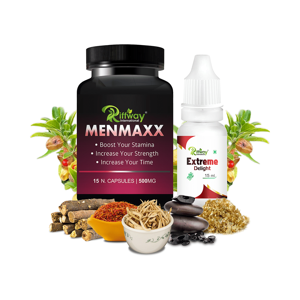 Riffway International Combo Pack of Menmaxx 15 Capsule & Extreme Delight Oil 15ml