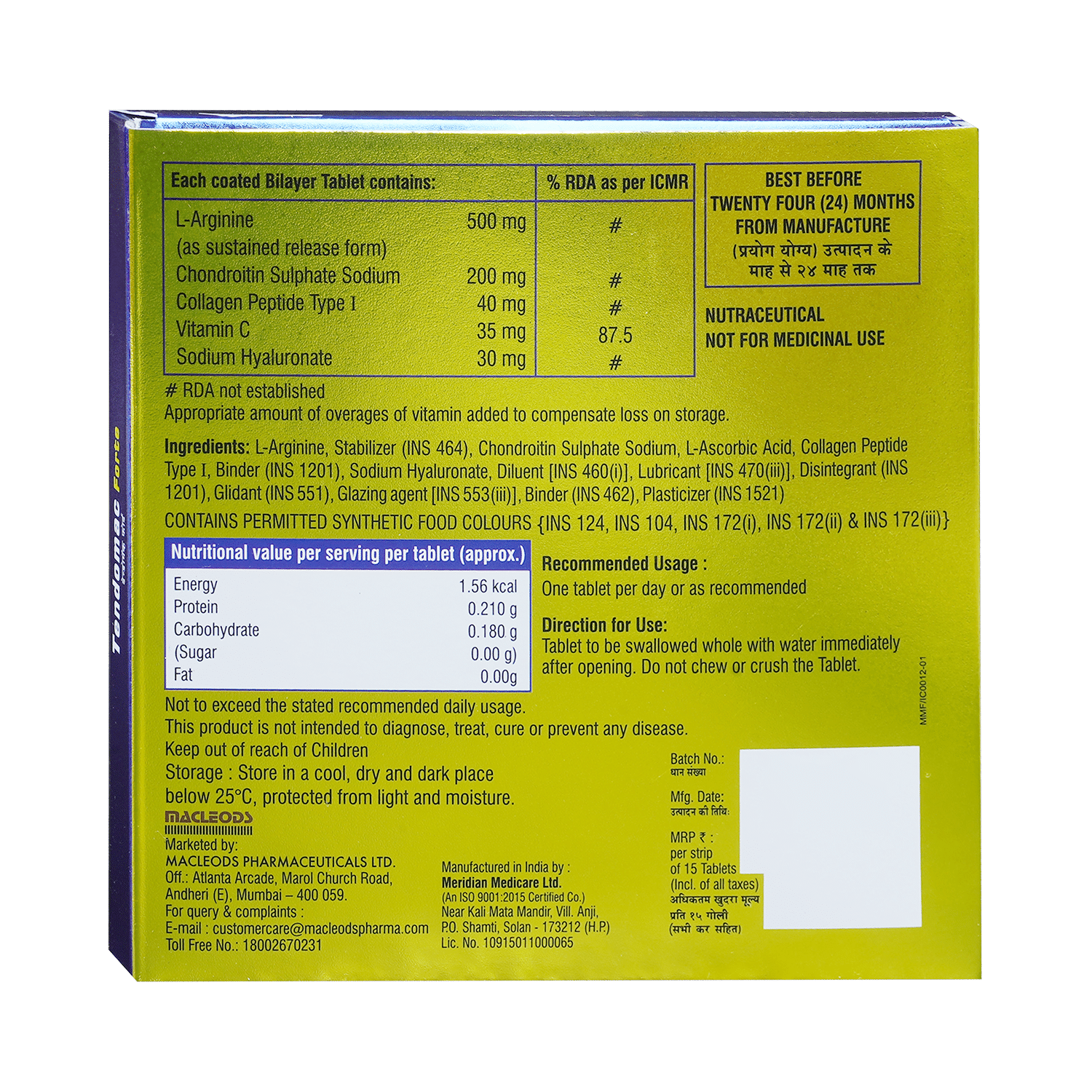 Tendomac Forte Tablet - Image 3