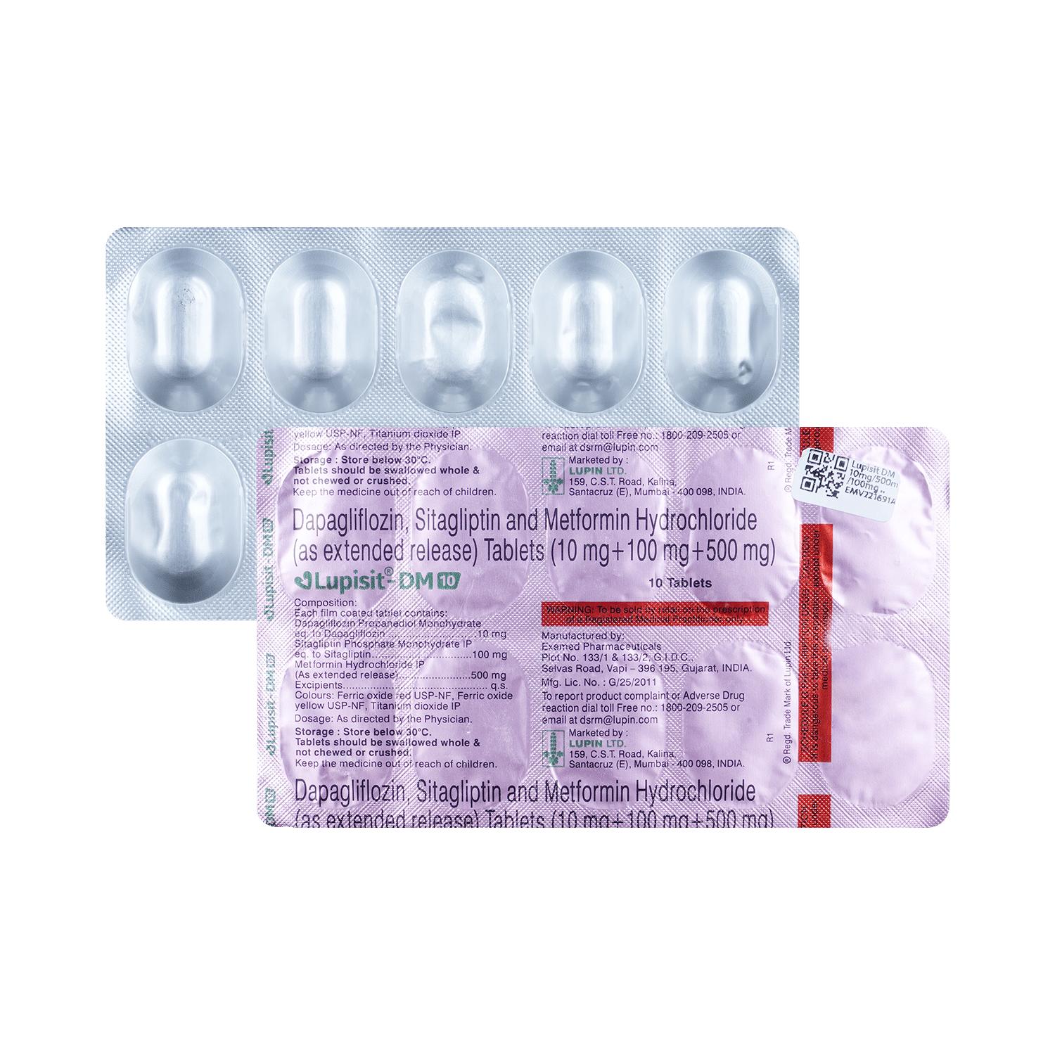 Lupisit DM 10mg/500mg/100mg Tablet - Image 1