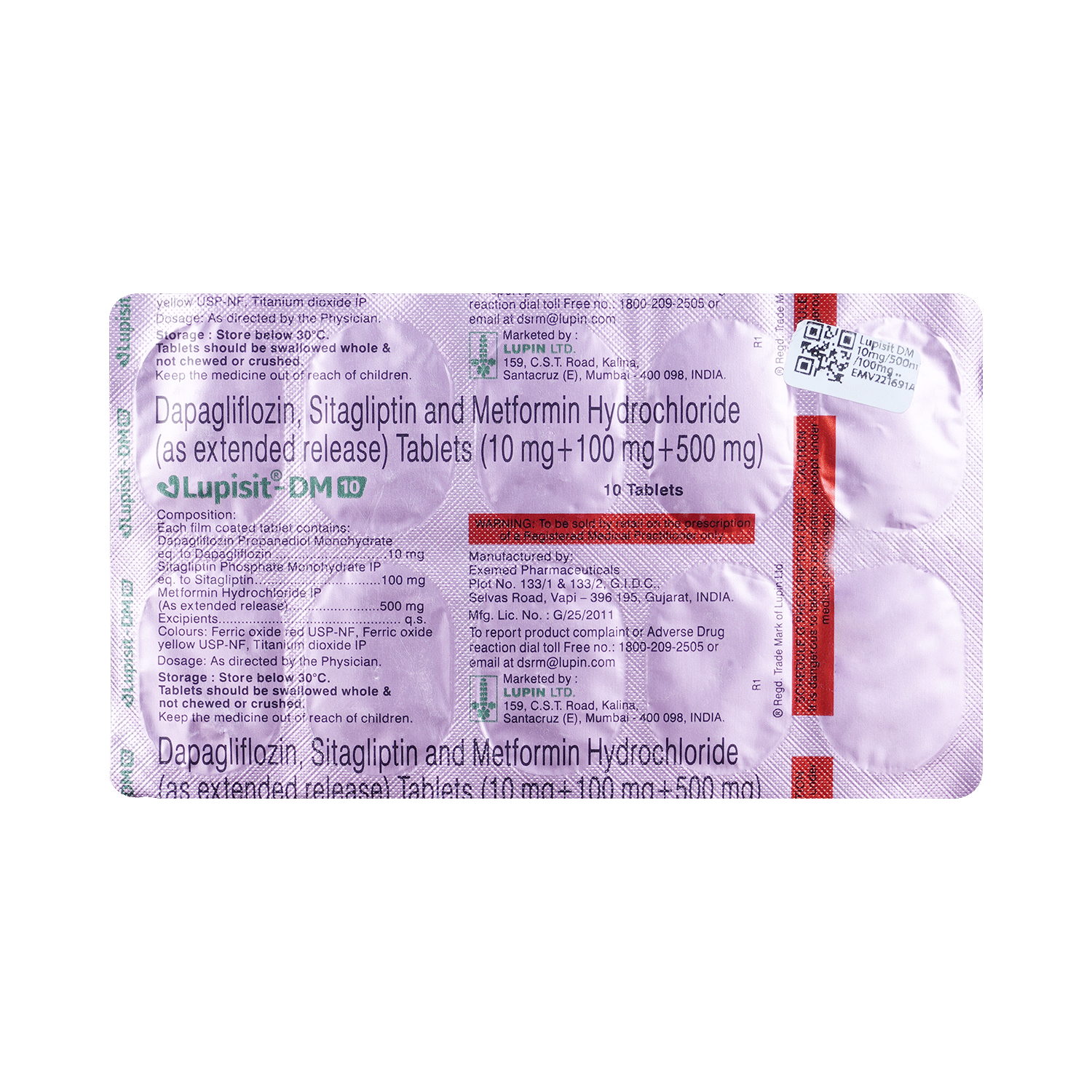 Lupisit DM 10mg/500mg/100mg Tablet - Image 3