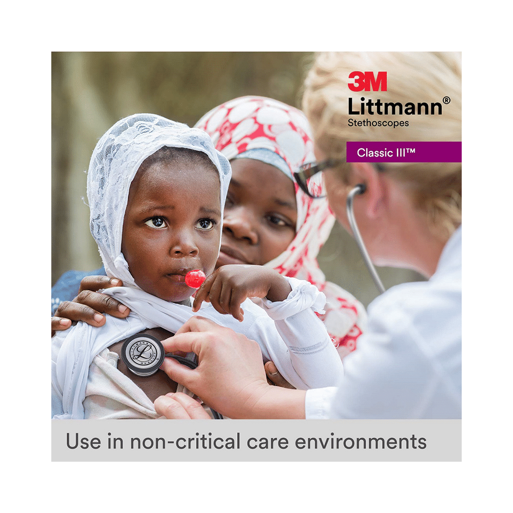 3M Littmann 5620 Classic III Stethoscope, Black Tube, 27 Inch - Image 6