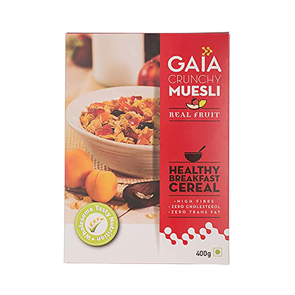 GAIA with Vitamins, Minerals, High Protein & Fibres for Nutrition | Crunchy Muesli Real Fruit - Image 1