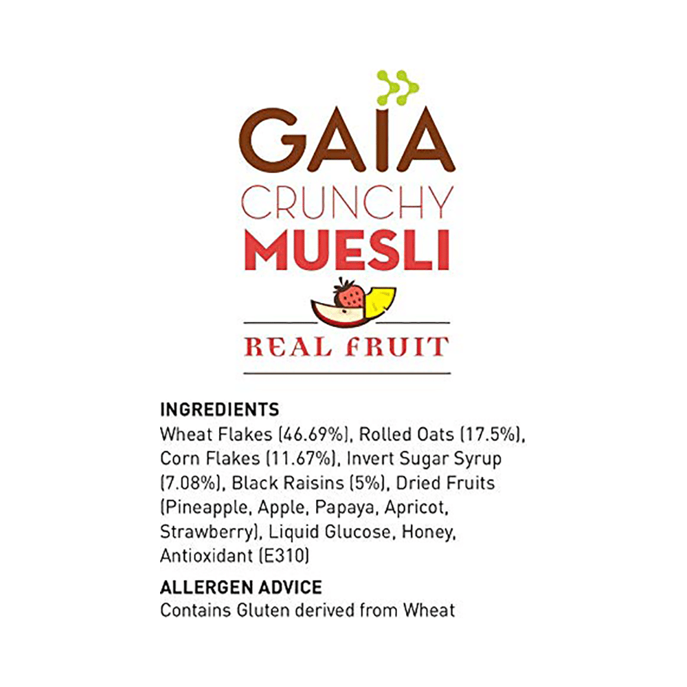 GAIA with Vitamins, Minerals, High Protein & Fibres for Nutrition | Crunchy Muesli Real Fruit - Image 5