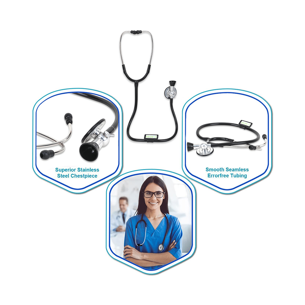 RCSP Bell Shape Stethoscope with Fetoscope Black - Image 7