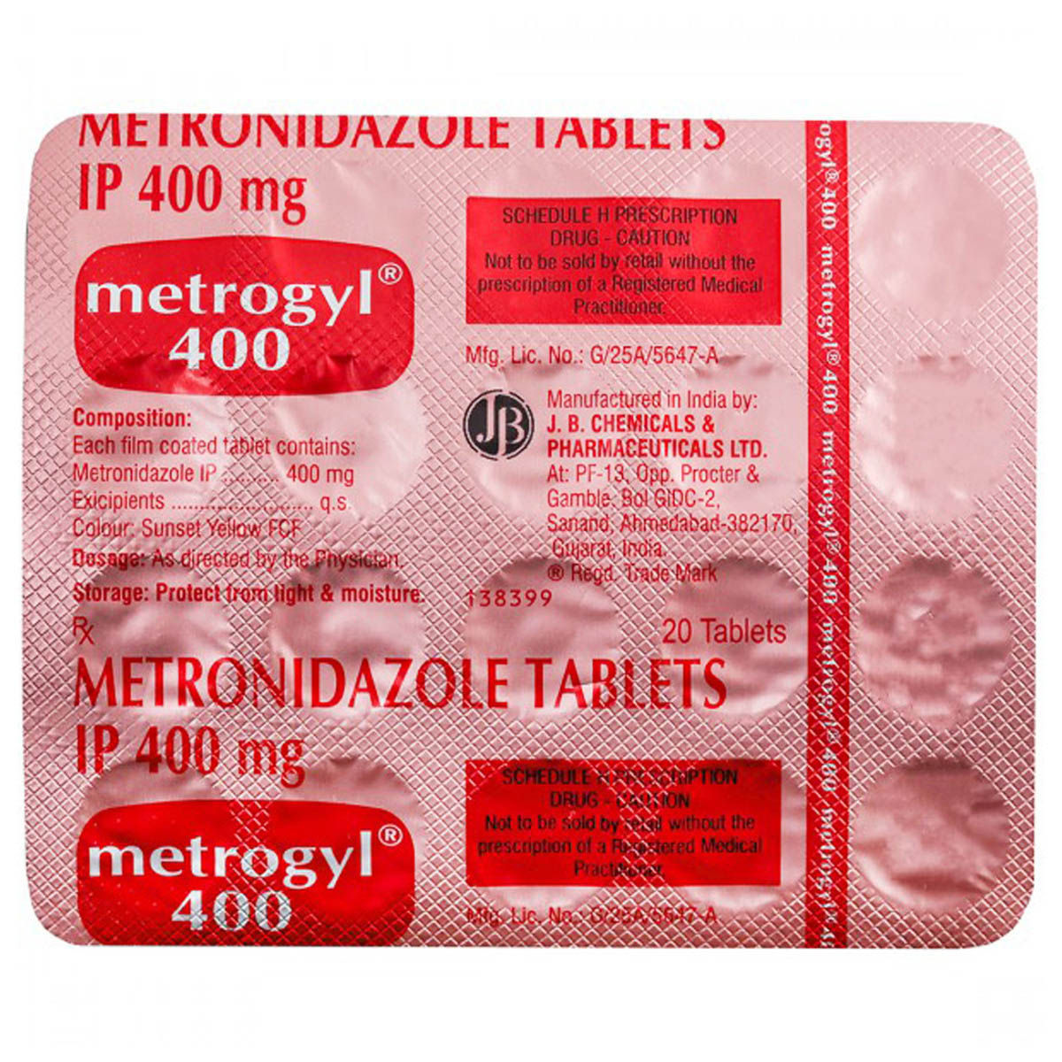 Metrogyl 400 Tablet - Image 2