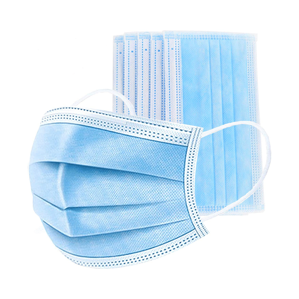 1Mile Blue Universal 3 Ply Disposable Surgical Face Mask with Nose Pin - Image 6