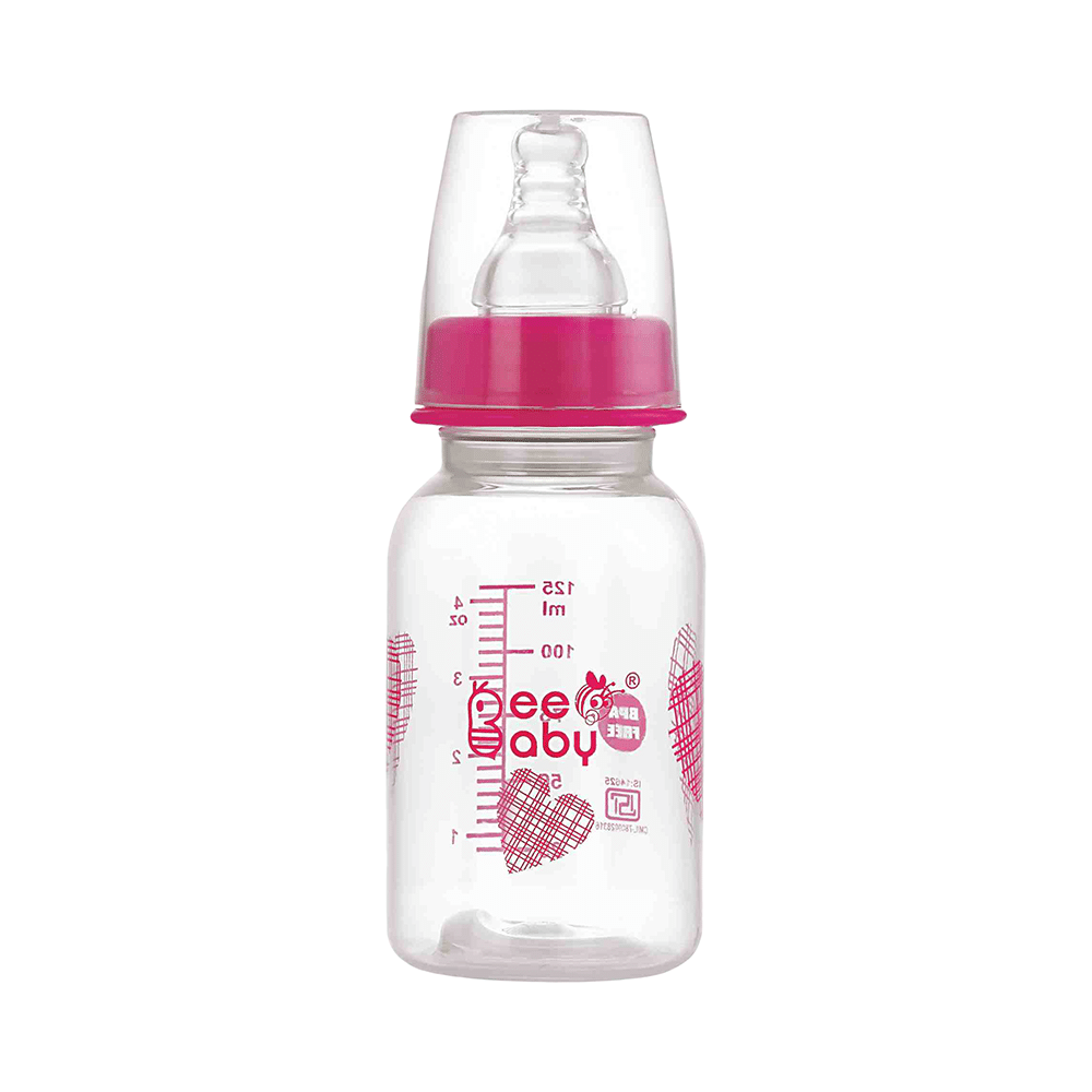BeeBaby Basic Slim Neck Baby Feeding Bottle with Anti 4 Months+ Pink - Image 1