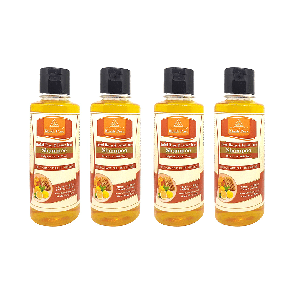 Khadi Pure Herbal Honey & Lemon Juice Shampoo (210ml Each) - Image 1