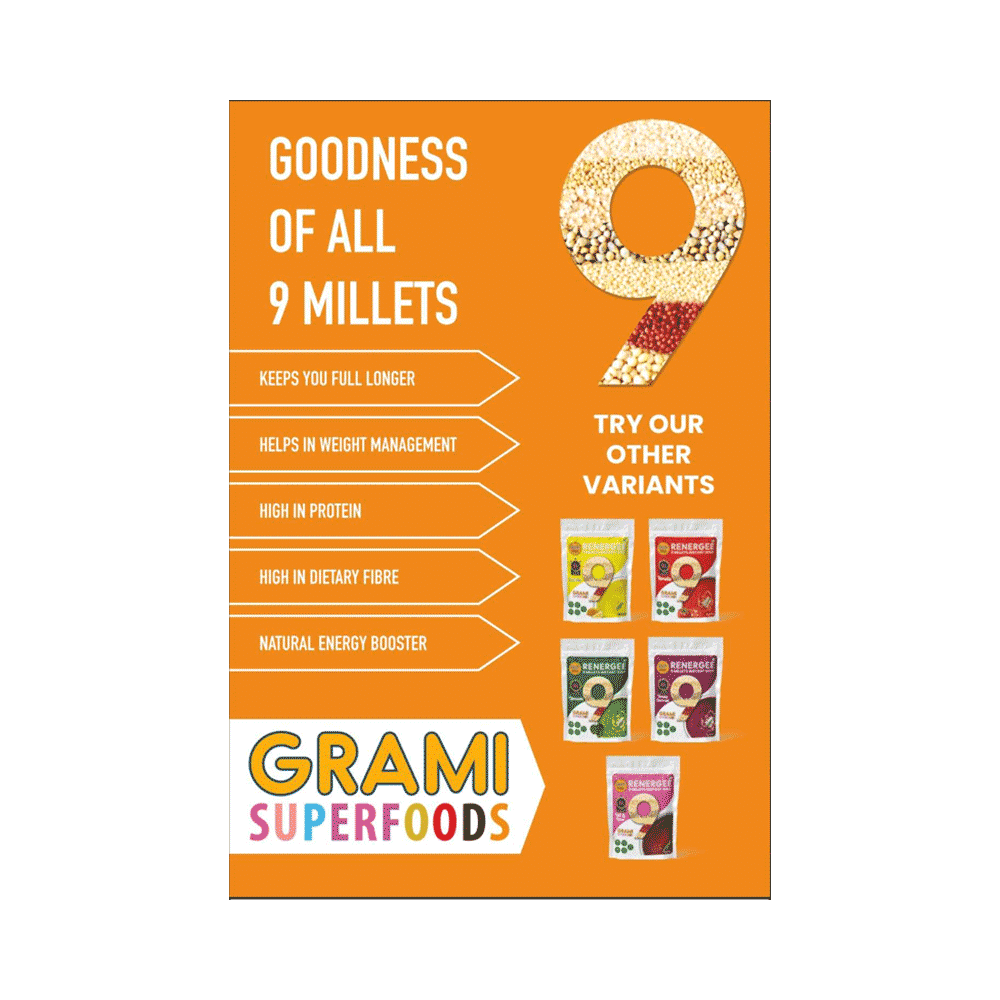 Grami Superfoods Renergee 9 Millets Instant Gluten Free Soup Sachet (20gm Each) Pumpkin - Image 6