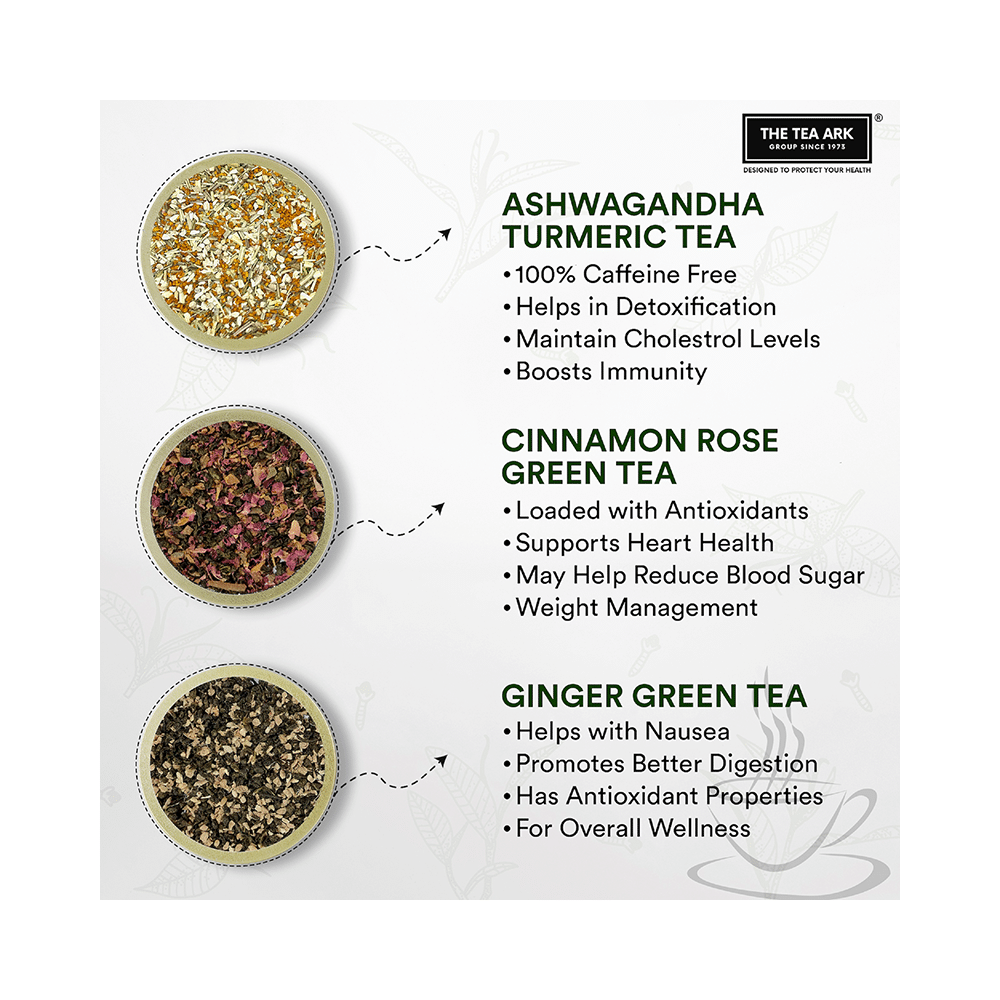 The Tea Ark Wellness First Tea Gift Set with 3 Different Types of Assorted Tea Flavours - Image 3