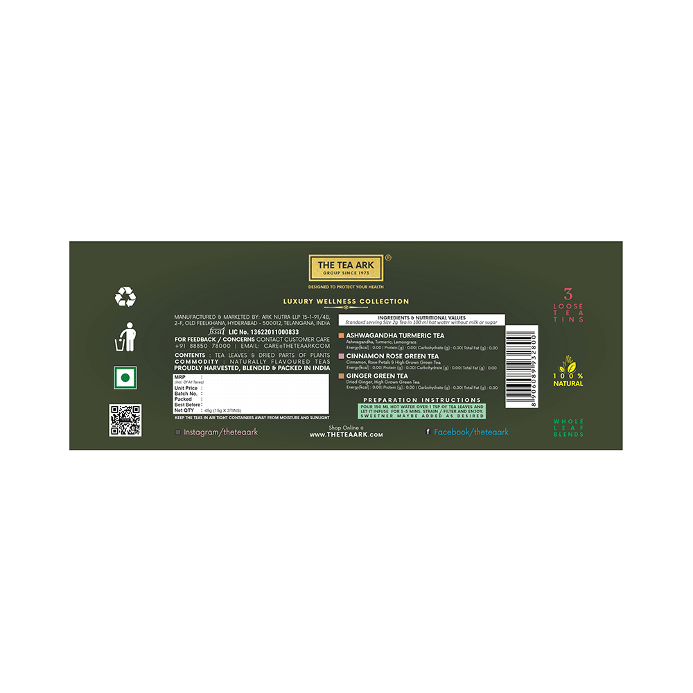 The Tea Ark Wellness First Tea Gift Set with 3 Different Types of Assorted Tea Flavours - Image 2