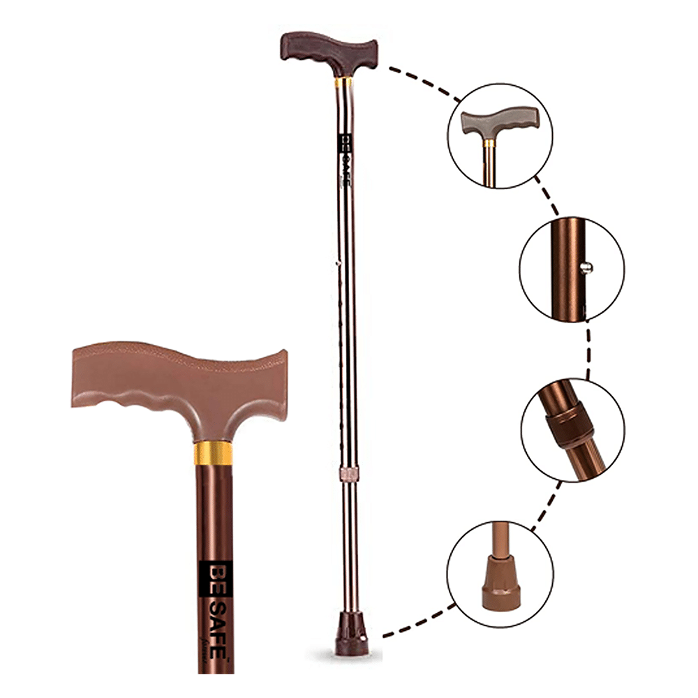 Be Safe Forever Height Adjustable Walking Stick Aluminium Bronze - Image 3