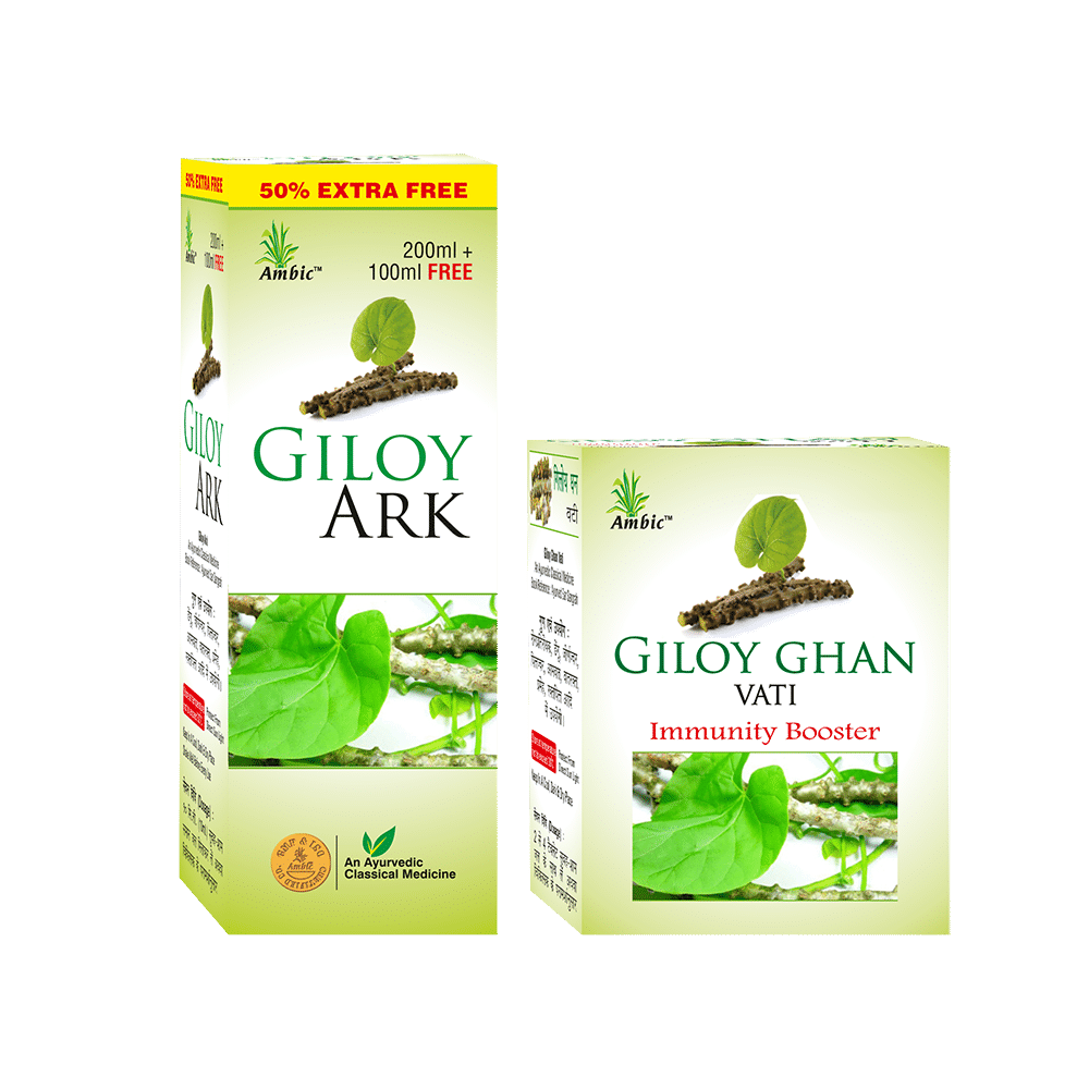 Ambic Combo Pack of Giloy Ark 300ml & 60 Giloy Ghan Vati