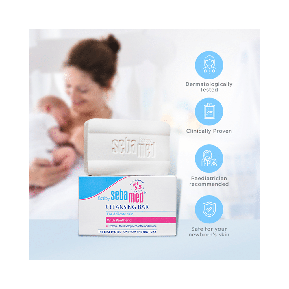 Sebamed Baby Cleansing Bar with Panthenol & 5.5 pH | For Delicate Skin - Image 9