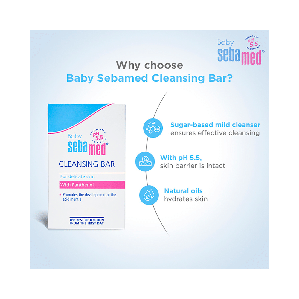 Sebamed Baby Cleansing Bar with Panthenol & 5.5 pH | For Delicate Skin - Image 7
