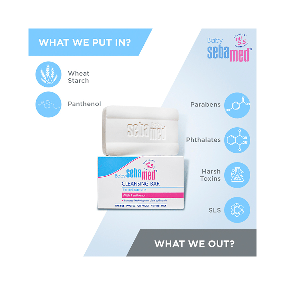 Sebamed Baby Cleansing Bar with Panthenol & 5.5 pH | For Delicate Skin - Image 6