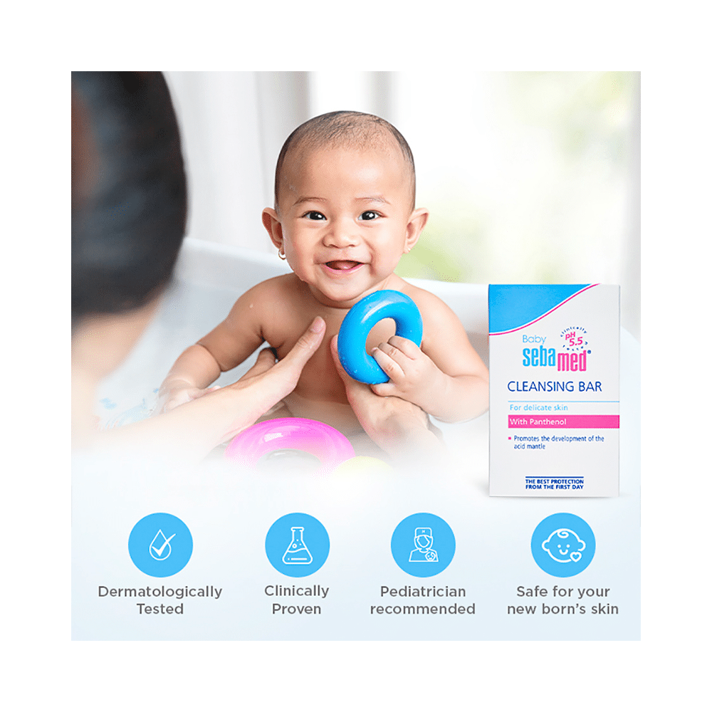 Sebamed Baby Cleansing Bar with Panthenol & 5.5 pH | For Delicate Skin - Image 3