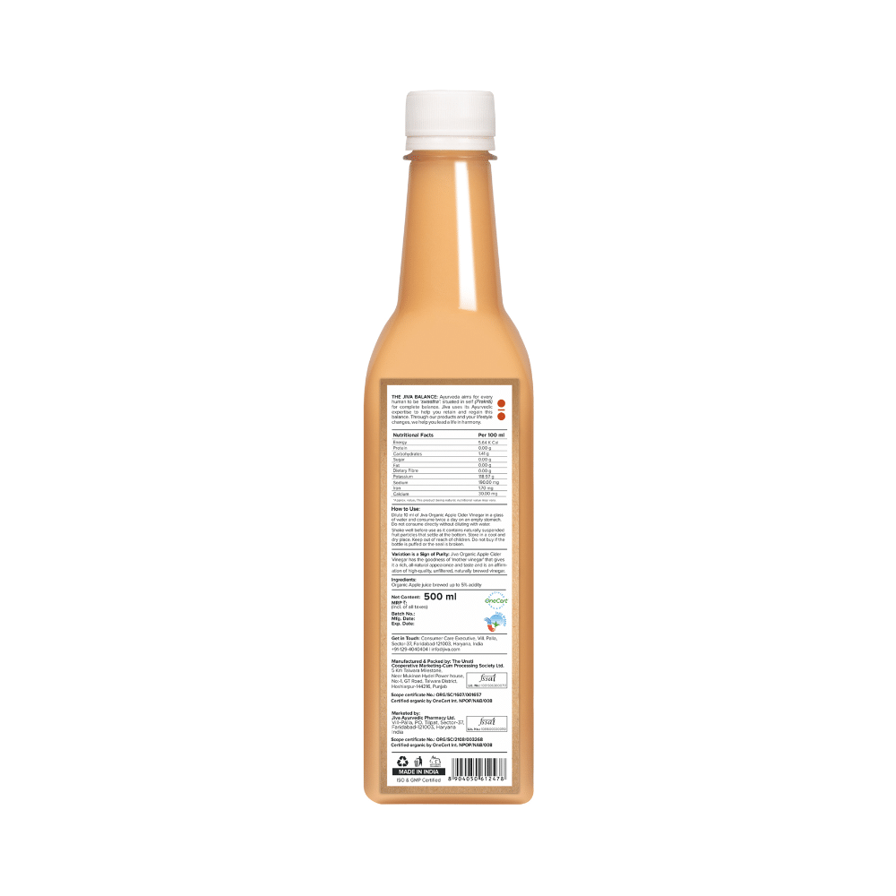 Jiva Ayurveda Organic Apple Cider Vinegar (500ml Each) - Image 2