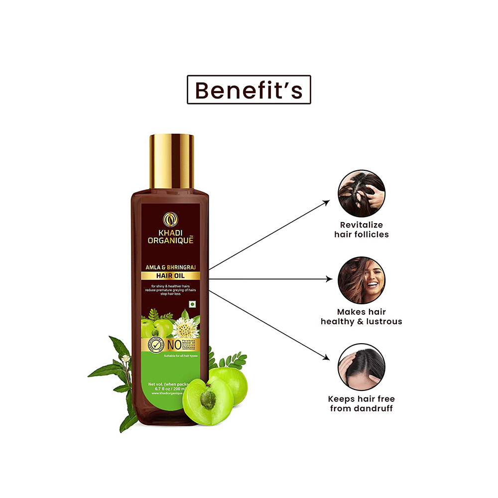 Khadi Organique Amla and Bhringraj Hair Oil - Image 4