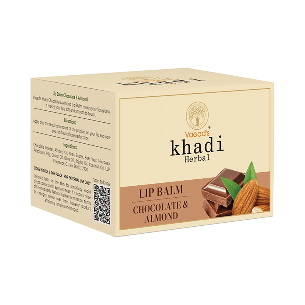 Vagad's Khadi Herbal Chocolate and Almond Lip Balm - Image 1