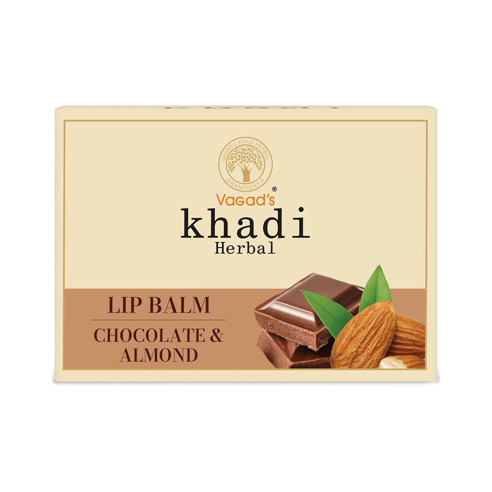 Vagad's Khadi Herbal Chocolate and Almond Lip Balm - Image 3