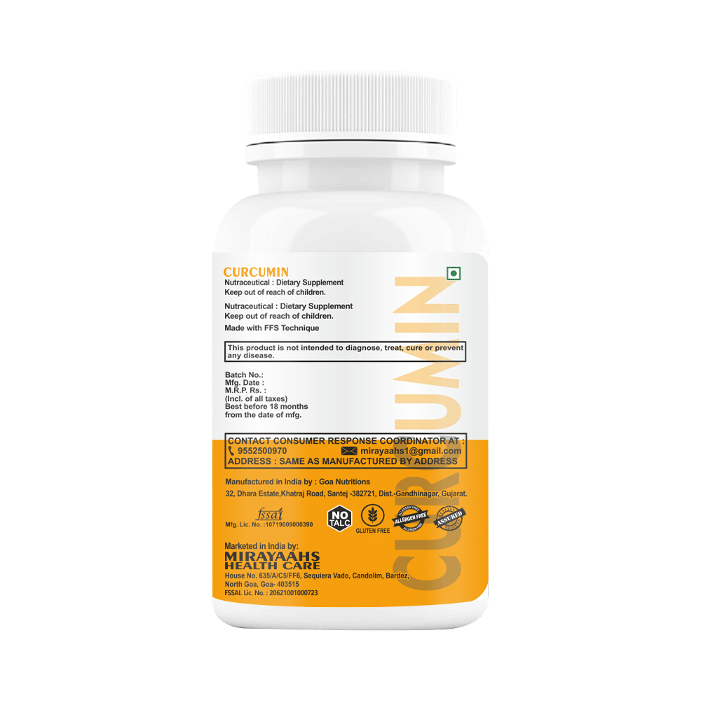 Mirayaahs Curcumin 95% with Piperine Tablet Sugar Free - Image 2