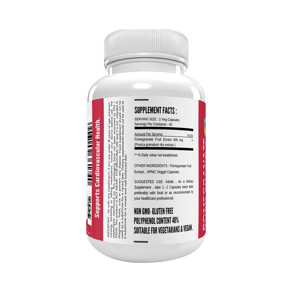 Sharrets Nutritions Pomegranate Fruit Extract 400mg Capsule - Image 3