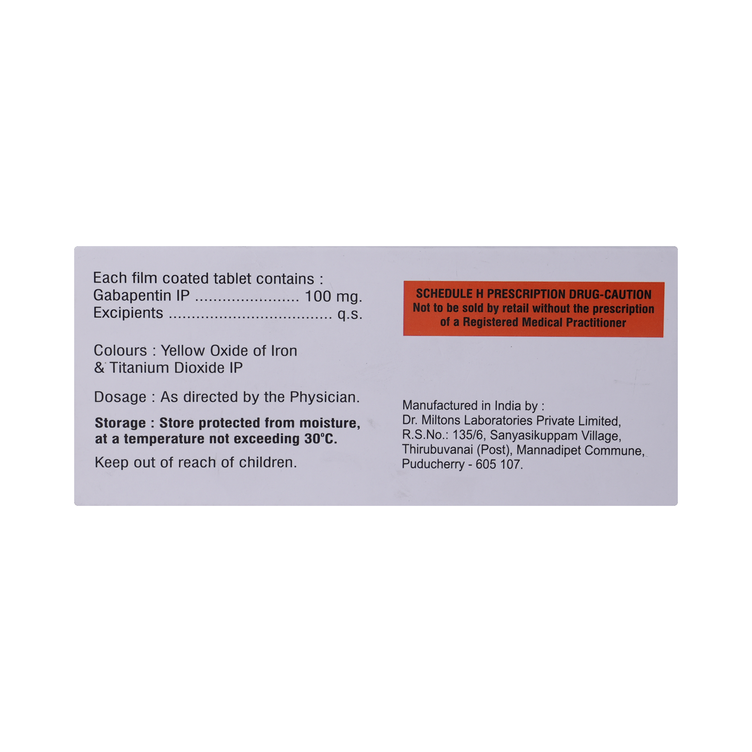 Gabagesic 100mg Tablet - Image 3