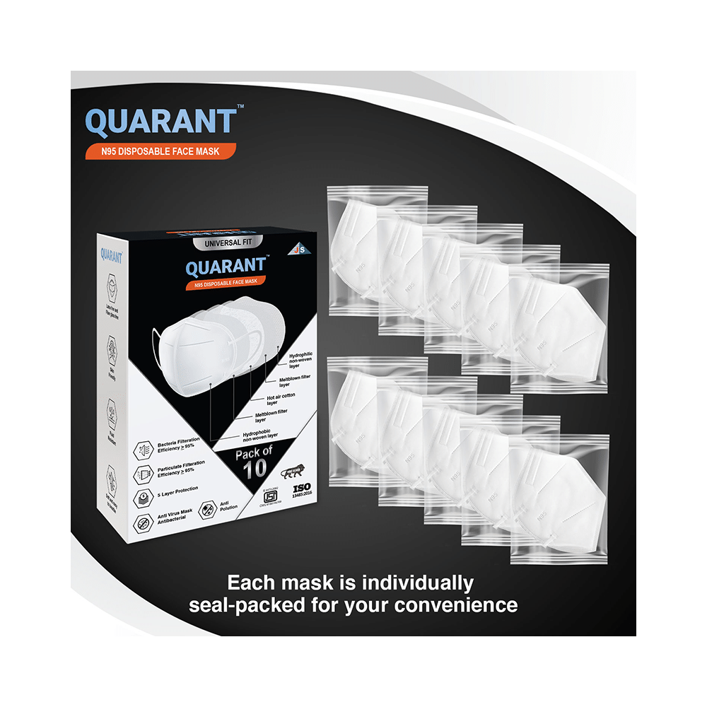 Quarant N95 Disposable Face Mask White - Image 5