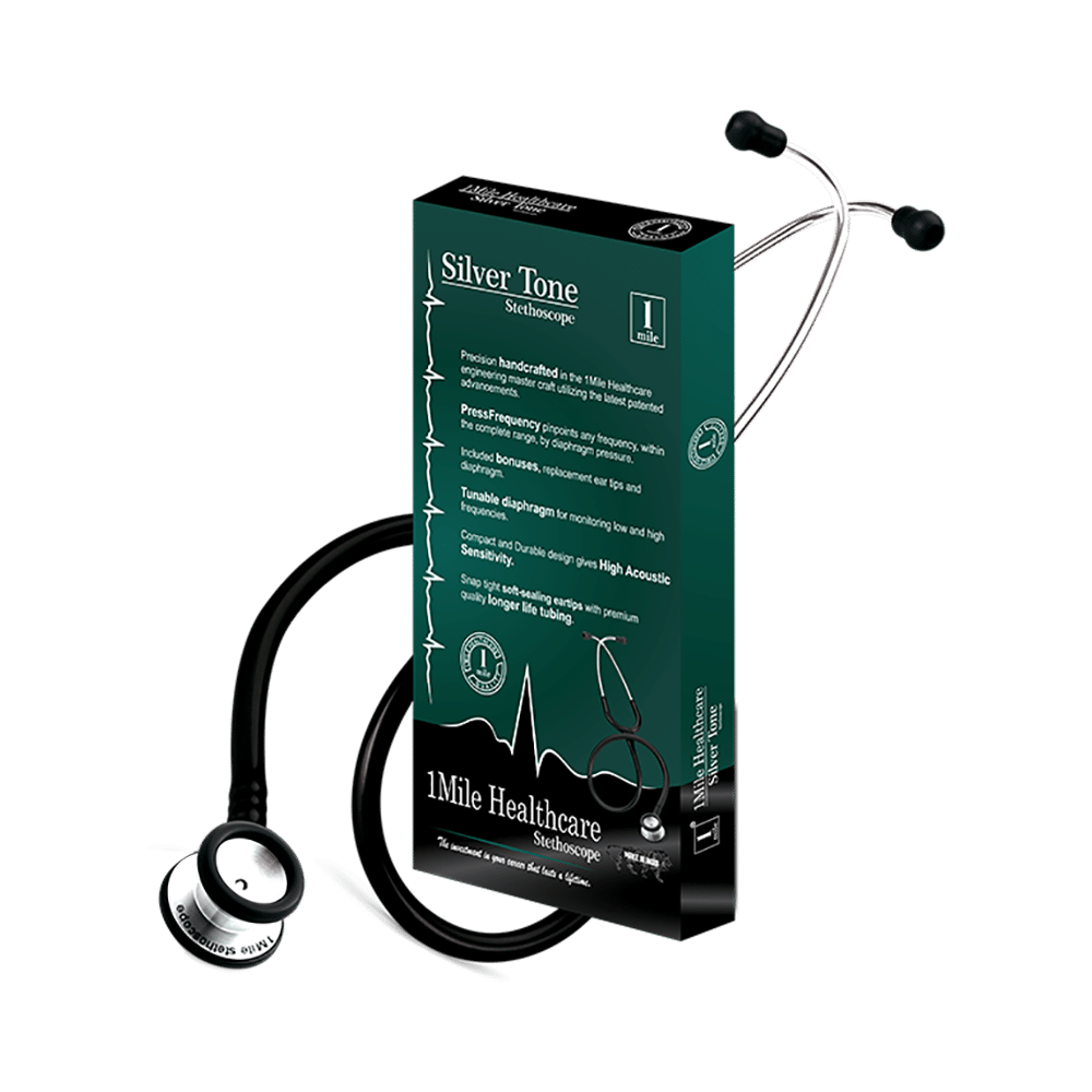 1Mile Healthcare Silver Tone Stethoscope - Image 2
