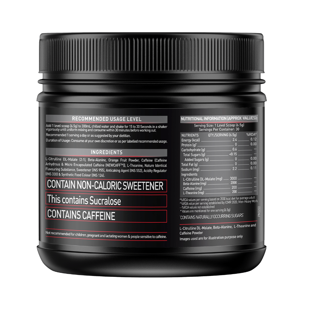 MuscleBlaze Pre-Workout 200 Xtreme | For Energy, Endurance & Muscle Pump | Powder Fruit Punch - Image 2