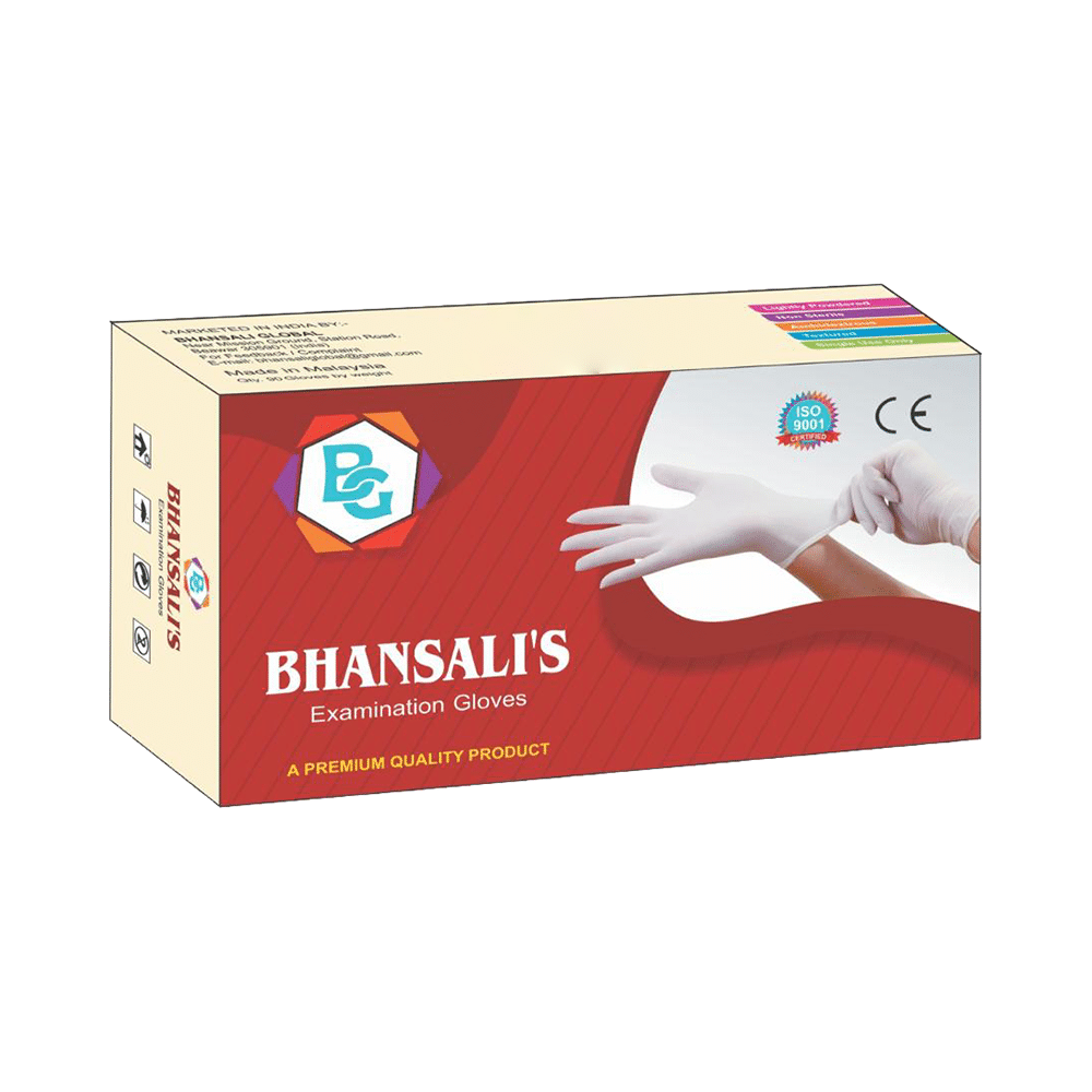 Bhansali Disposable Latex Examination Hand Glove Small - Image 1
