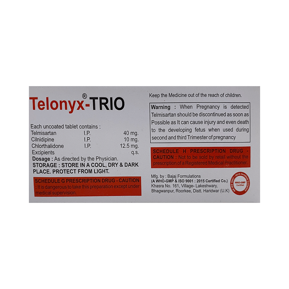 Telonyx Trio Tablet 40mg/10mg/12.5mg - Image 2