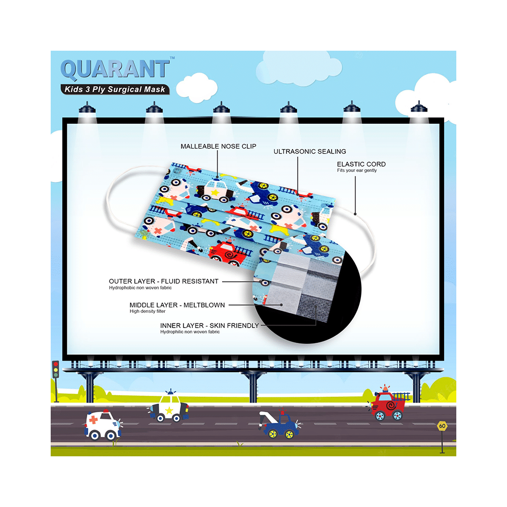 Quarant Kids 3 Ply Surgical Mask Car and Truck Design - Image 3