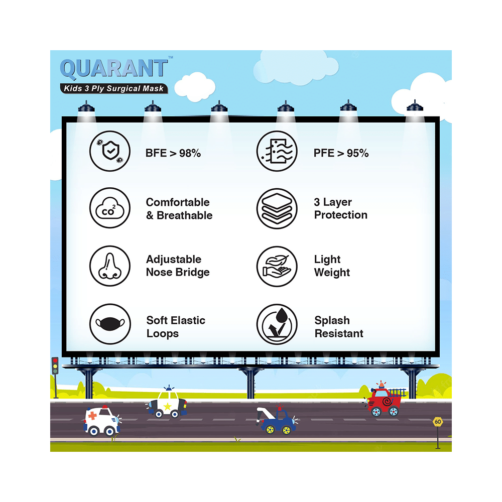 Quarant Kids 3 Ply Surgical Mask Car and Truck Design - Image 2