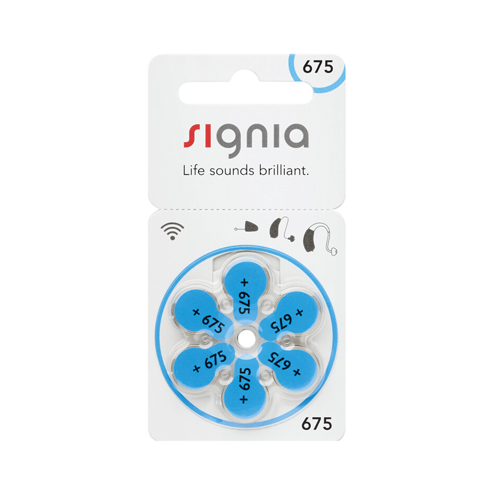 Signia Size 675 Hearing Aid Battery (6 Each) - Image 1