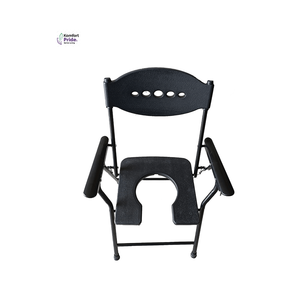 Komfort Pride Foldable Commode Chair Black - Image 5