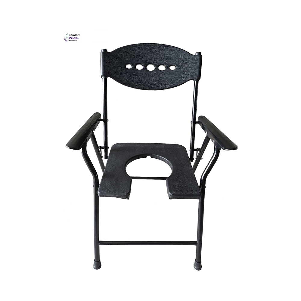 Komfort Pride Foldable Commode Chair Black - Image 3