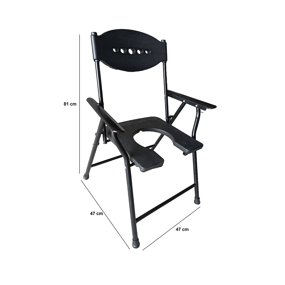 Komfort Pride Foldable Commode Chair Black - Image 2