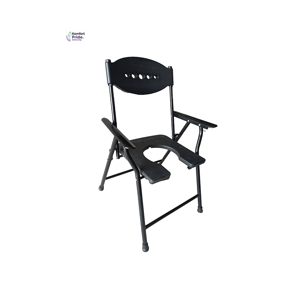 Komfort Pride Foldable Commode Chair Black - Image 4