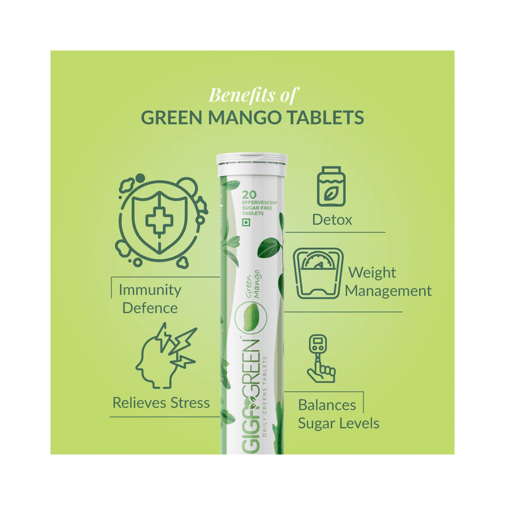 Anisue Healthcare Gigagreen Effervescent Tablet (20 Each) Green Mango - Image 2